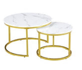 CIRCLE SET OF TABLES GOLD FRAME